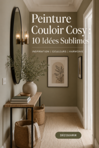 Couloir peint dans des teintes cosy avec des accessoires chaleureux