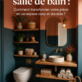 Salle de bain chaleureuse avec peinture douce et éléments de décoration