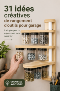 Un garage bien organisé avec des outils rangés de manière créative.