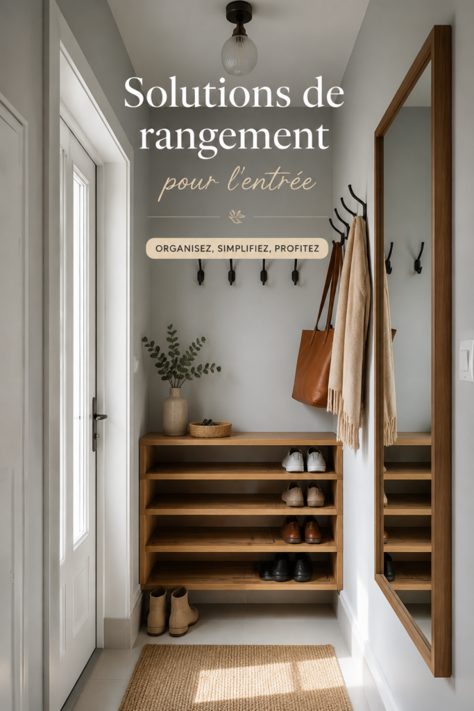 Entrée bien organisée avec des solutions de rangement pratiques