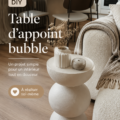 Table d'appoint bubble en bois dans un salon moderne