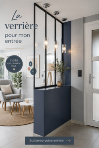 Verrière élégante et lumineuse dans une entrée moderne