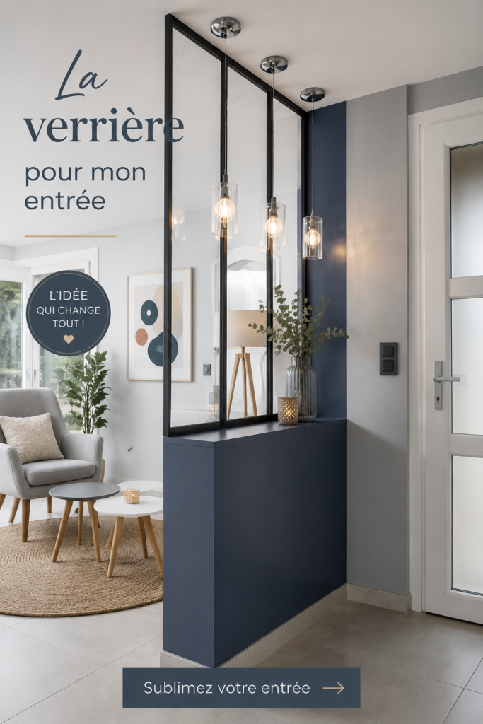 Verrière élégante et lumineuse dans une entrée moderne