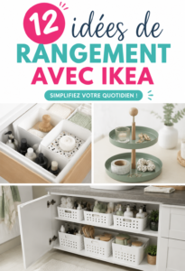 Une pièce organisée avec des meubles Ikea adaptés.