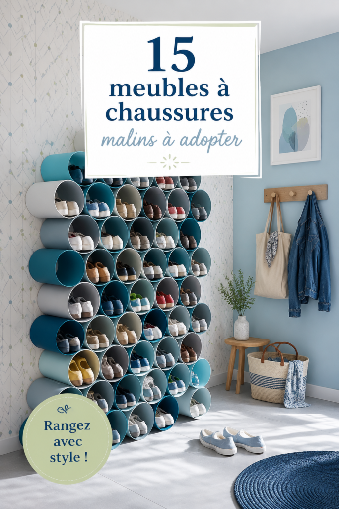 Une belle sélection de meubles à chaussures modernes dans une entrée bien rangée.