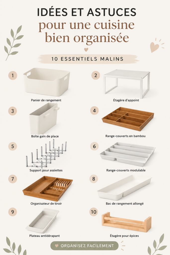 Une cuisine moderne IKEA bien organisée avec des solutions de rangement efficaces