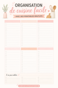 Une cuisine bien organisée avec des printables décoratifs.