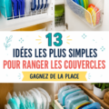 Idées de rangement pratiques pour couvercles de cuisine.